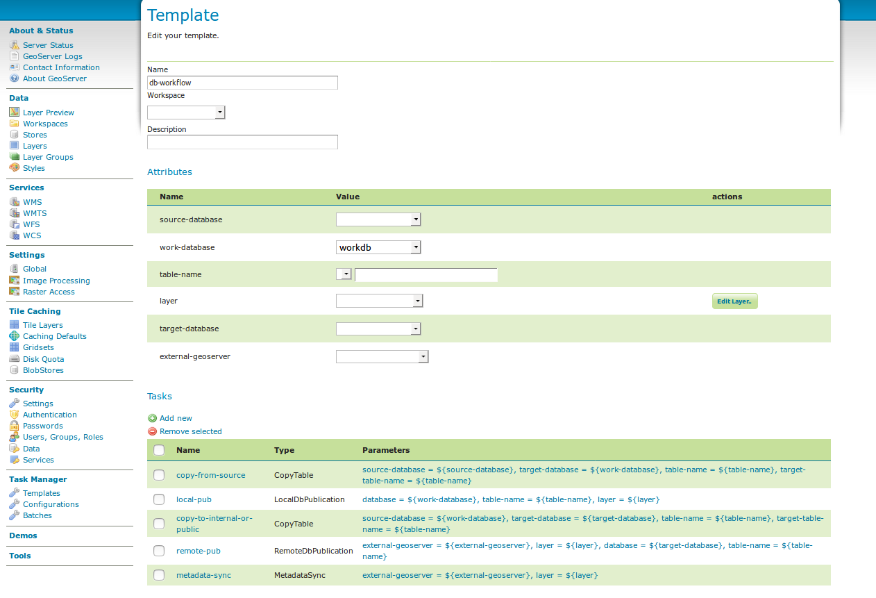 template db workflow