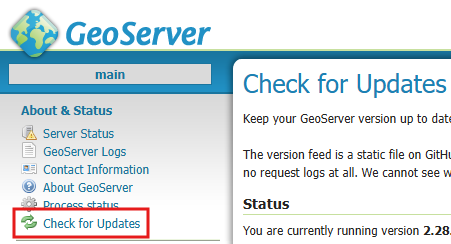 GeoServer 2 menu